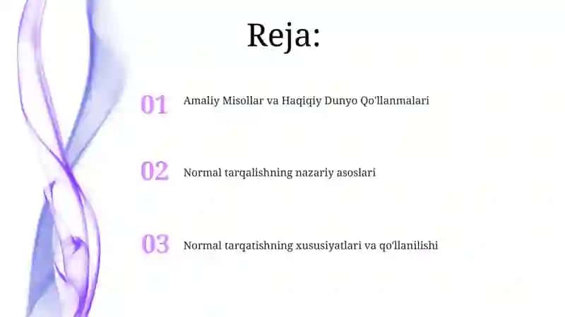 Normal taqsimlanishining nazariy tatbiqiy jihatlari 2