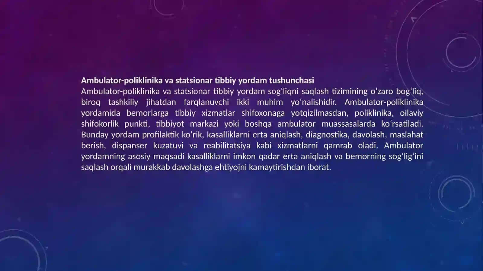 Ambulator-poliklinikavastatsionar tibbiy yordam 2