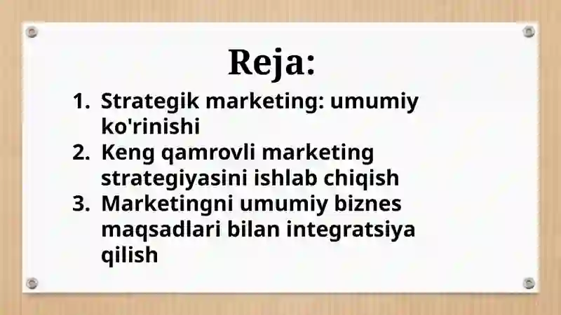 Strategik marketing 2