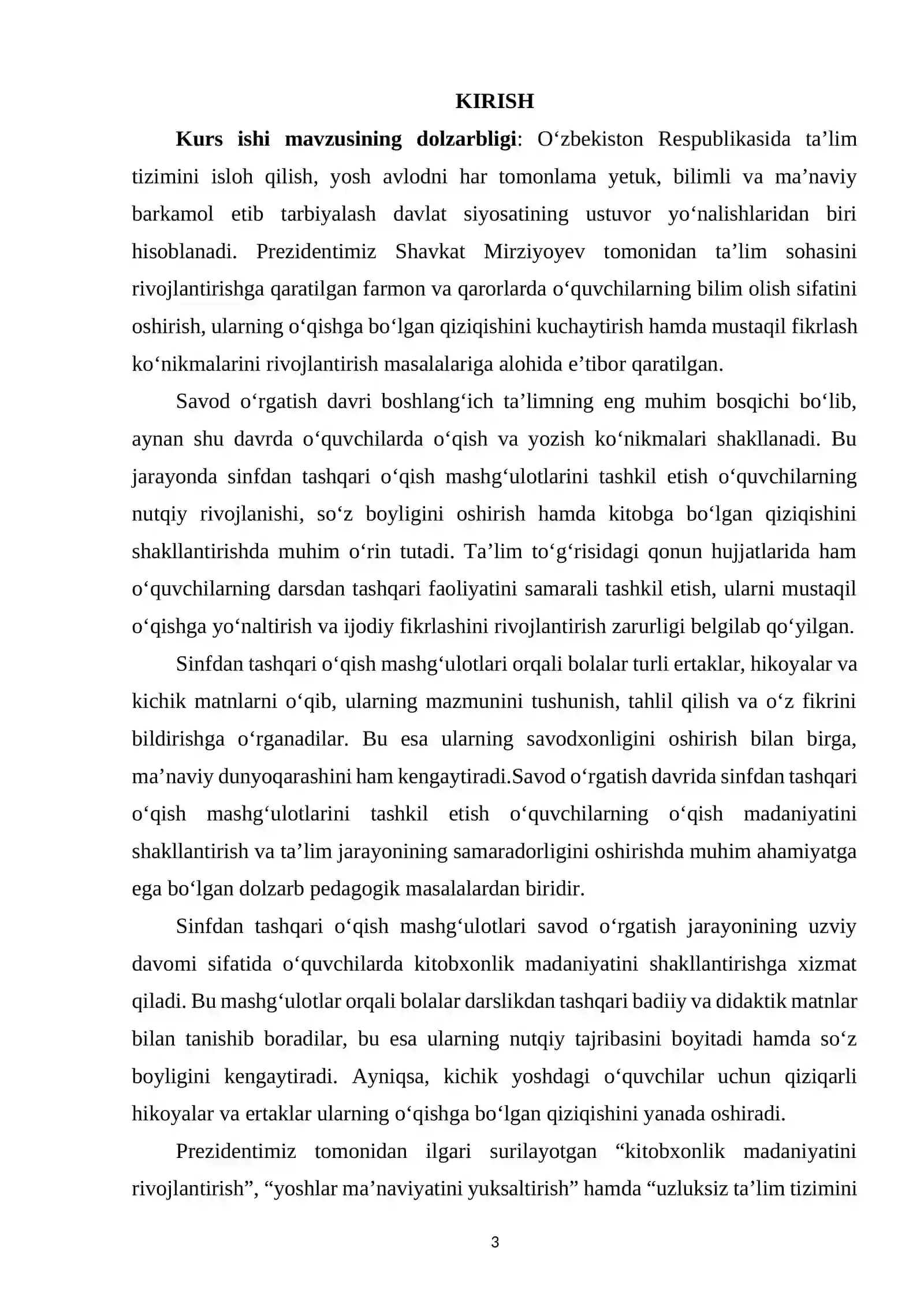Savod o‘rgatish davrida sinfdan tashqari o‘qish mashg‘ulotlari 2