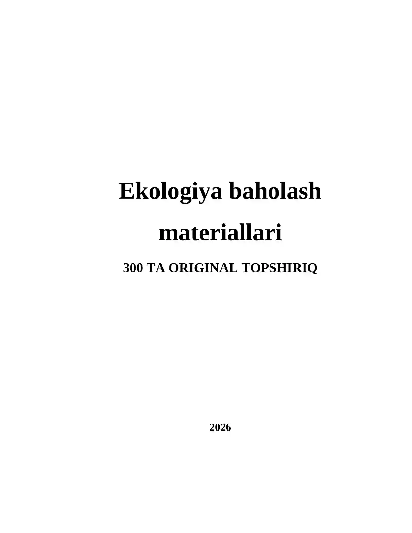 Ekologiya baholash materiallari 2