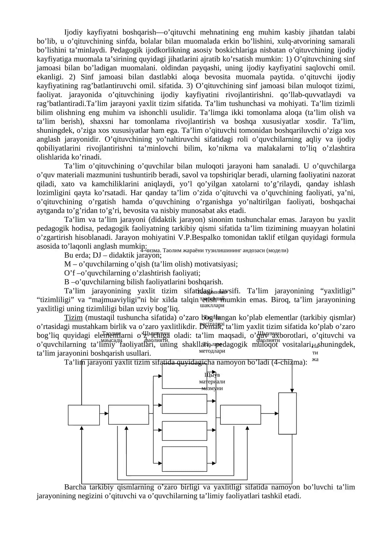 Ta'lim prinsiplari. Ta'lim jarayonini tashkil etishning metodik asoslari 2