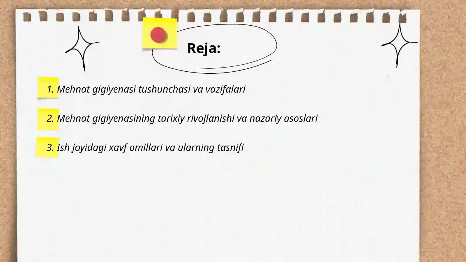 Mehnat gigiyenasi Mehnat gigiyenasining umumiy asoslari 2