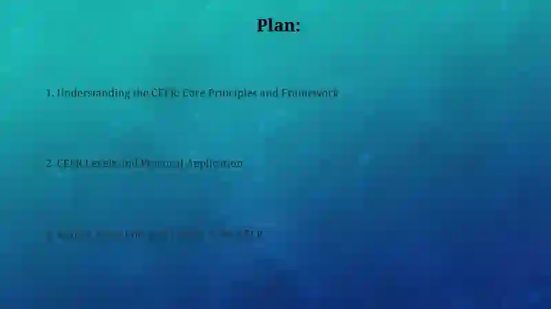 Introduction to the Cefr Framework 2