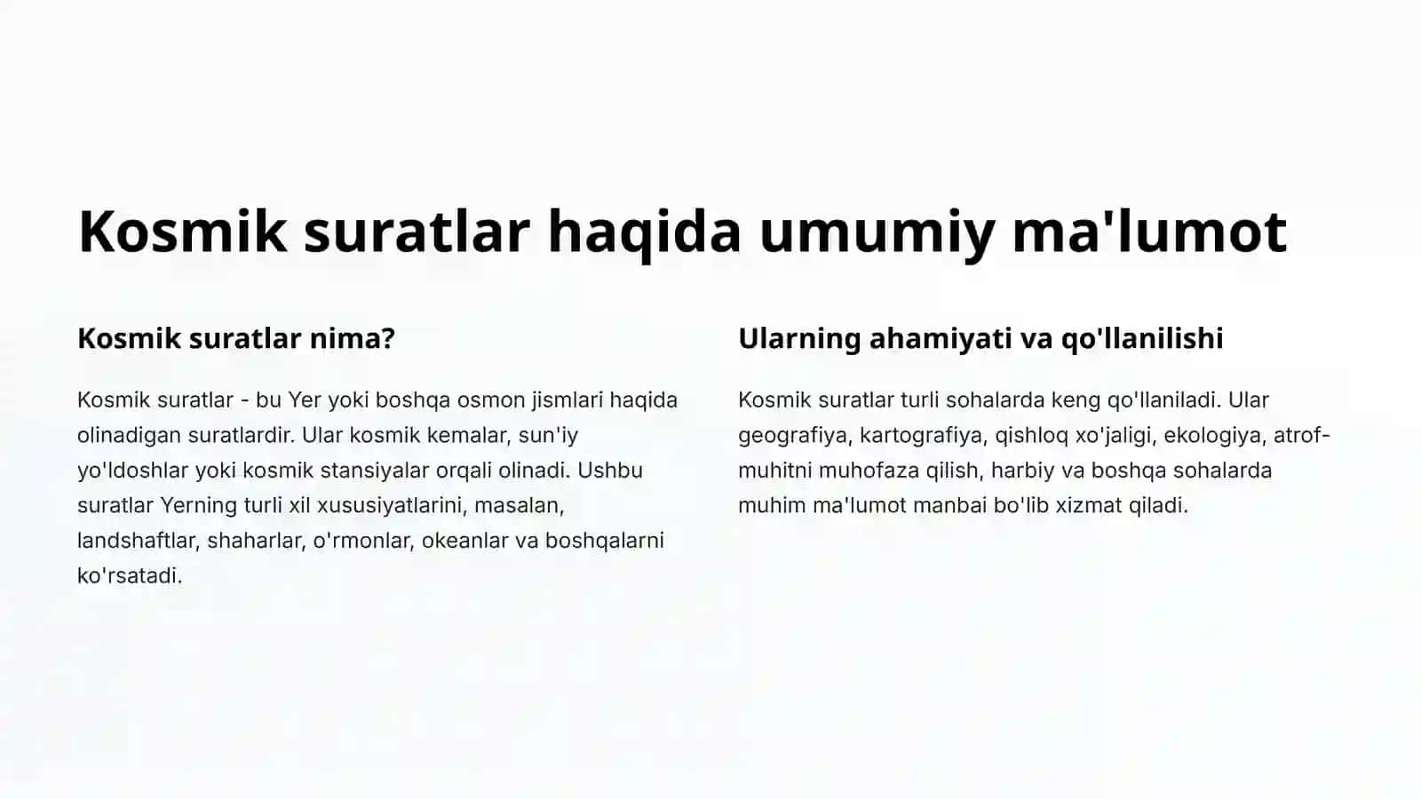 Kosmik suratlar va ularning turlari 2