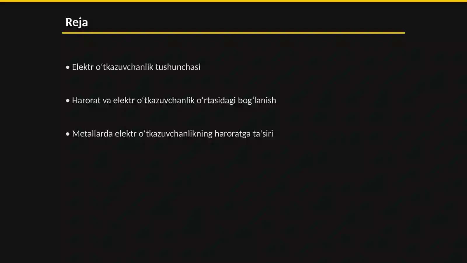 Elektr o‘tkazuvchanlikning haroratga bog‘liqligi 2