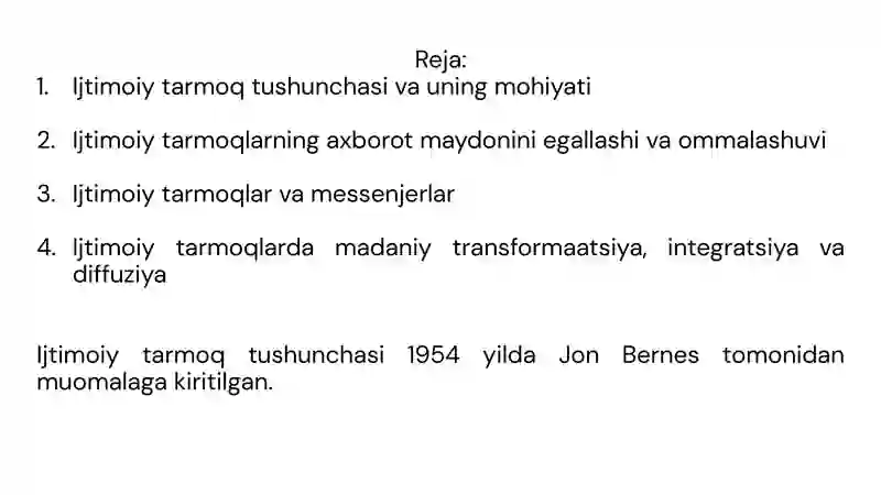 IJTIMOIY TARMOQLARNING JAMIYATGA FUNKSIONAL BOG’LIQLIGI 2