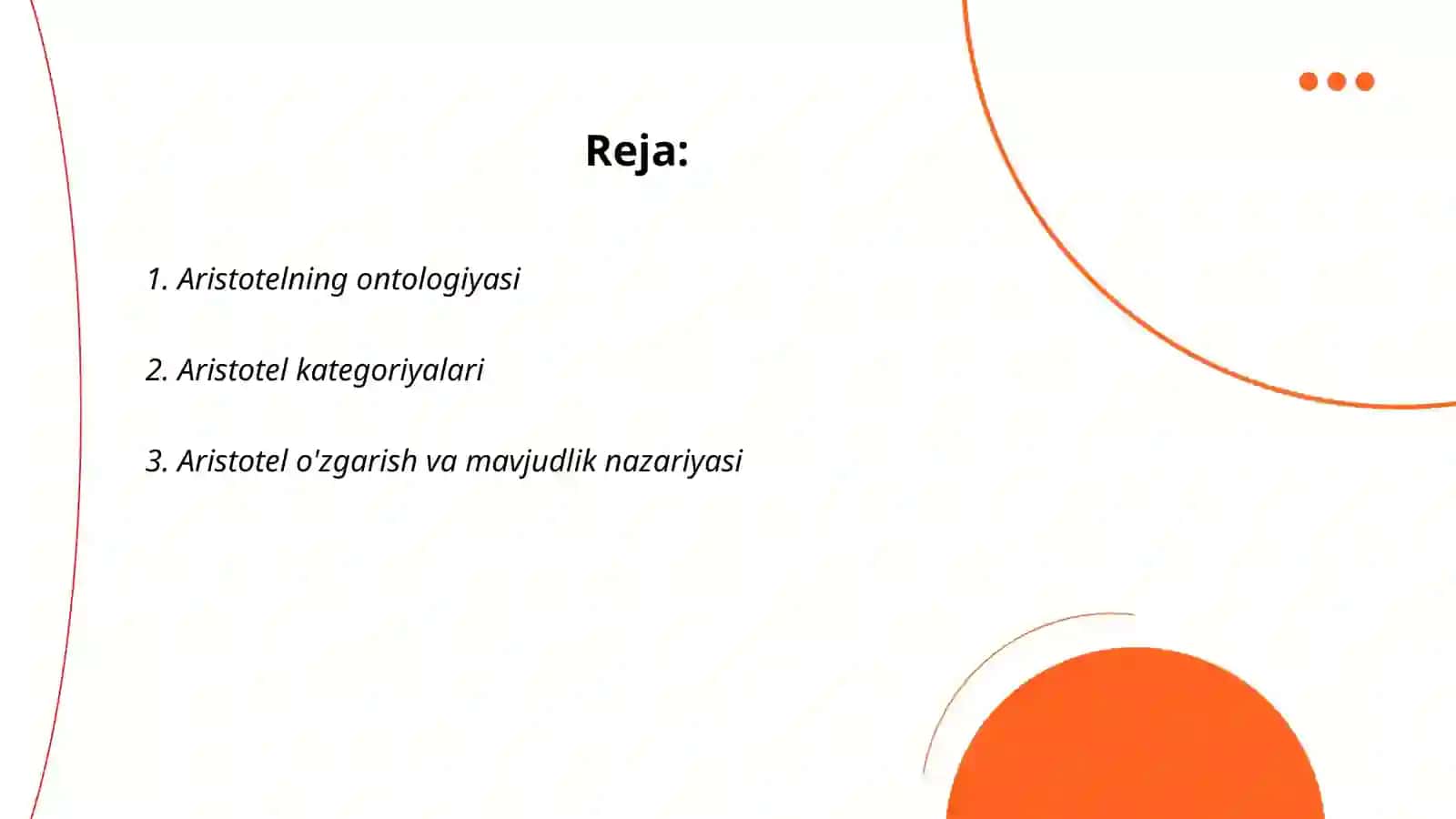 Aristotelning ontologiyasi 2