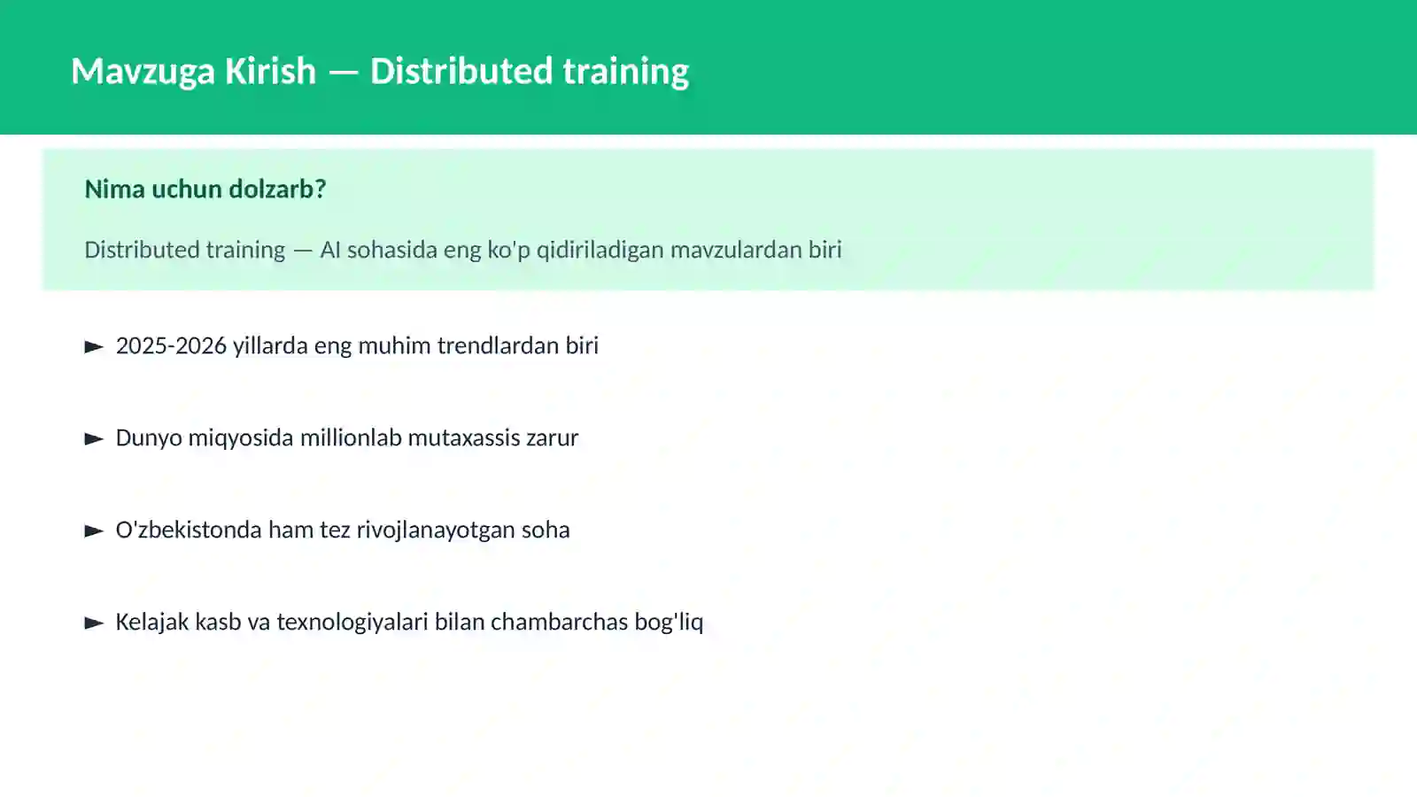 Distributed training 2