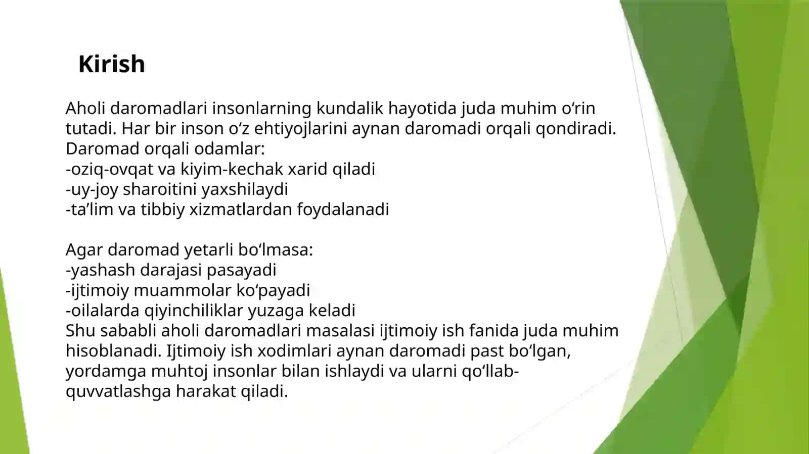 Aholi daromadlari tushunchasi, turlari va xususiyatlari 2