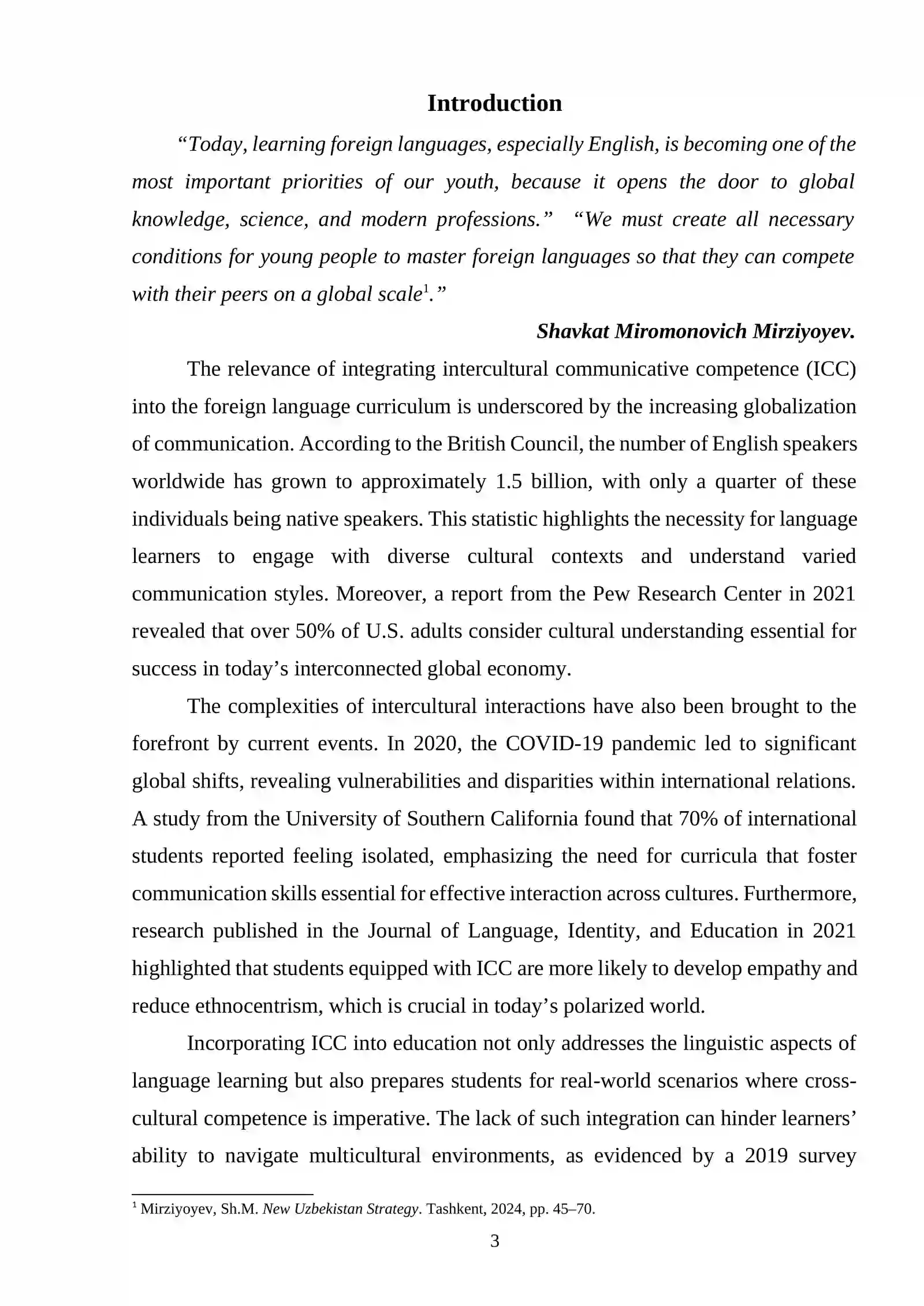 INTEGRATING INTERCULTURAL COMMUNICATIVE COMPETENCE INTO THE FOREIGN LANGUAGE CURRICULUM 2