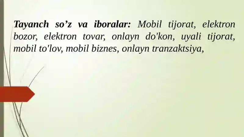 Mobil tijorat Elektron bozor va elektron tovarlar haqida tushuncha 2
