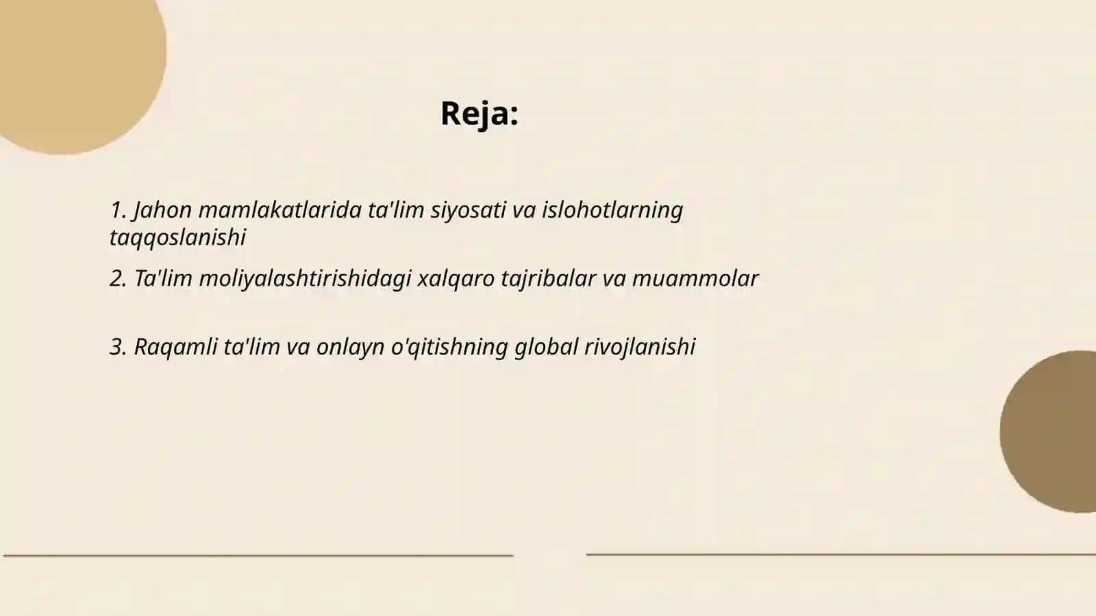 Jahon mamlakatlari talimi taraqqiyotning ayrim masalalari 2