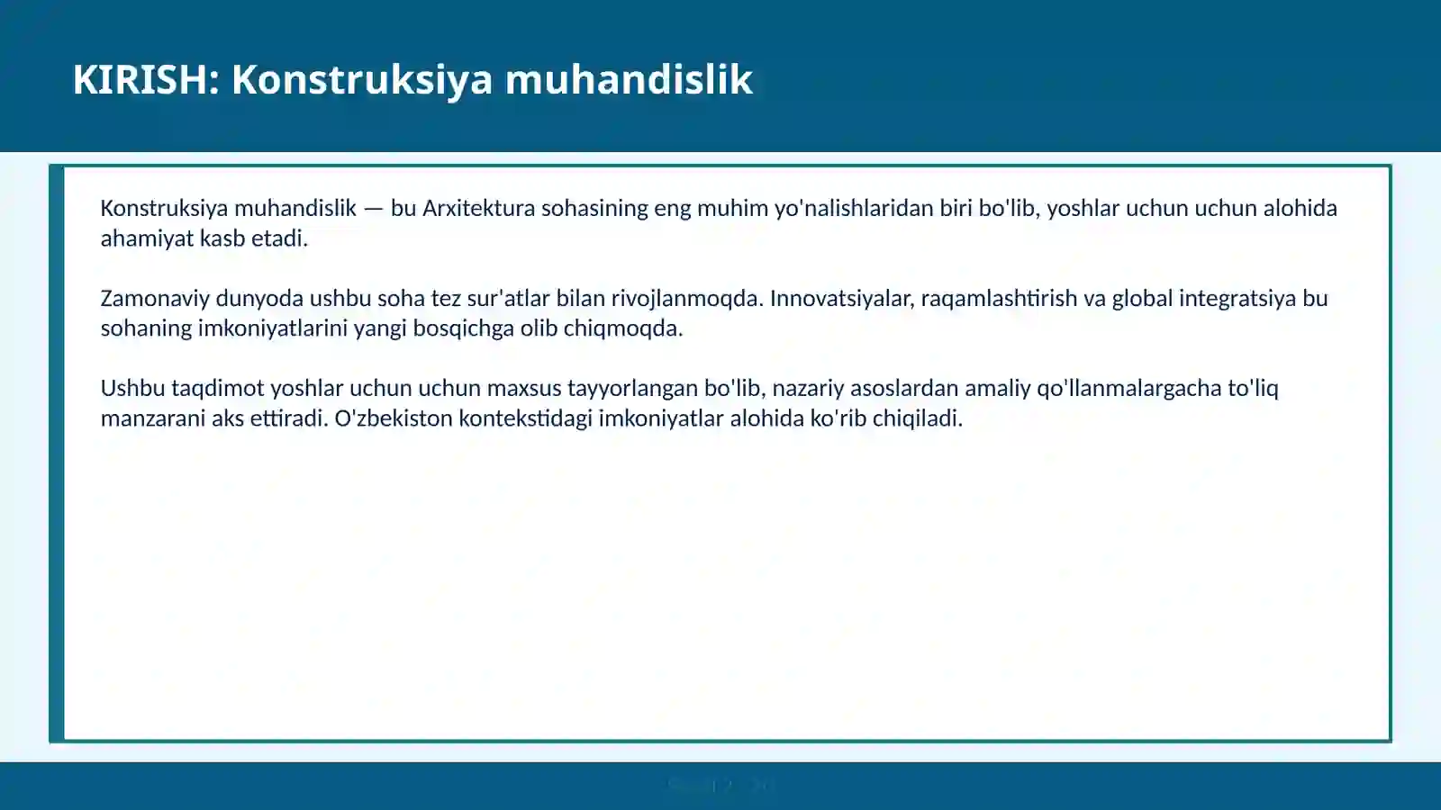 Konstruksiya muhandislik 2