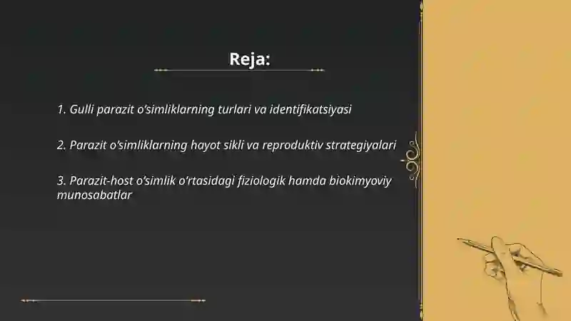 Gulli parazit oʻsimliklar. Biologik himoya qilish 2