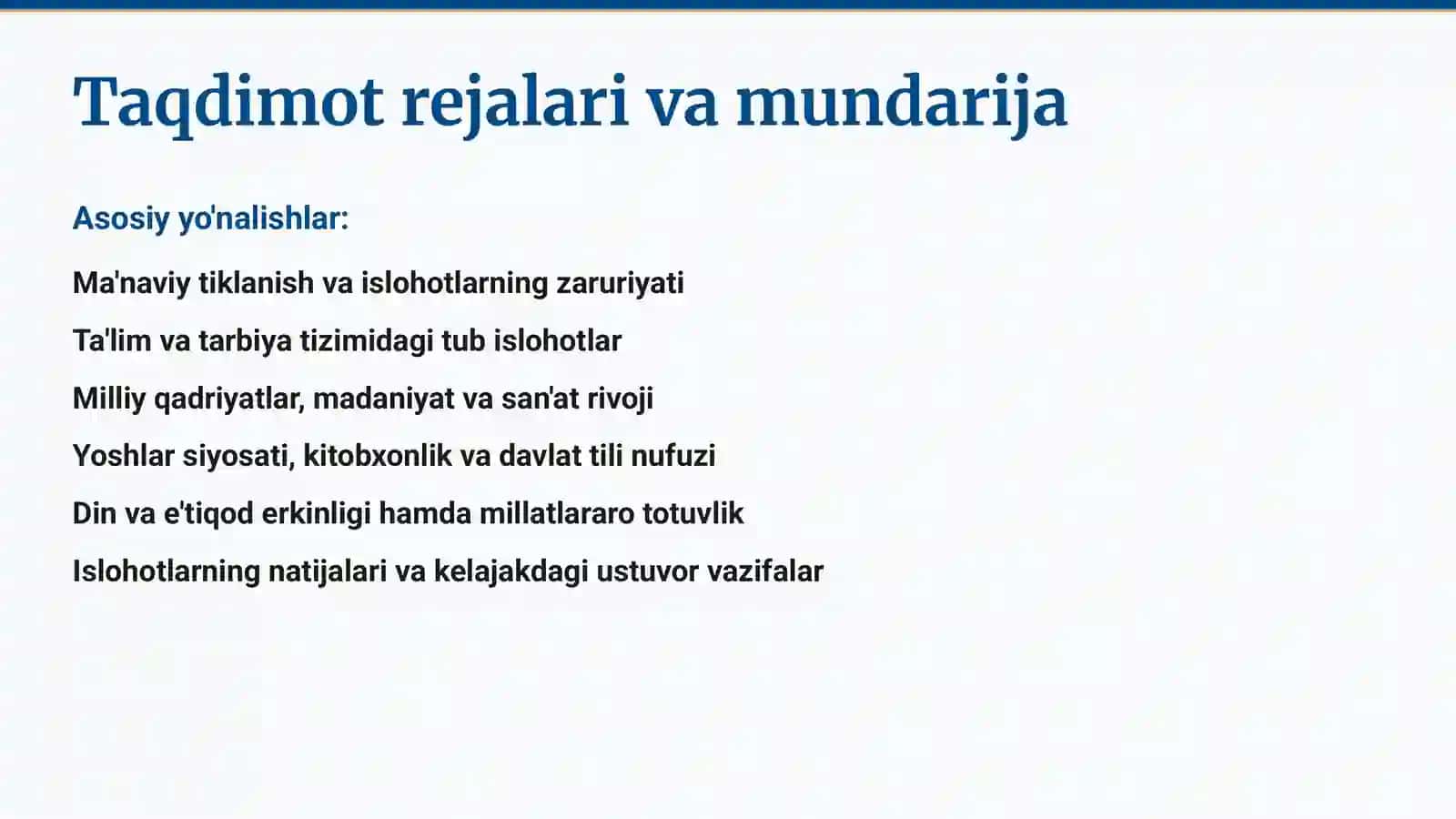Yangi O'zbekistonda ma'naviy-ma'rifiy islohotlar Uchinchi Renessans poydevorini yaratish yo'lidagi o'zgarishlar 2