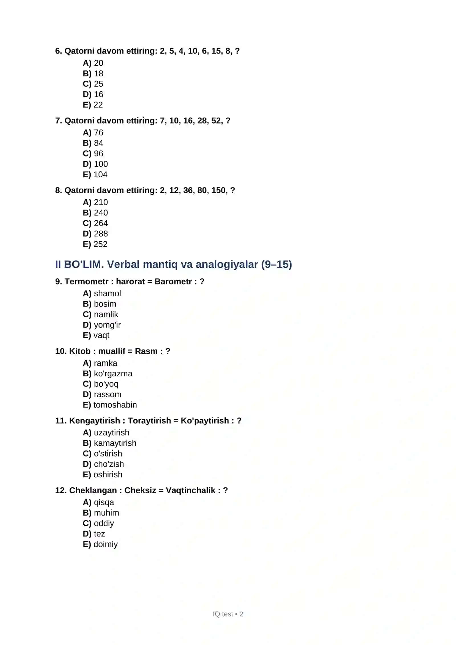 IQ TEST 2