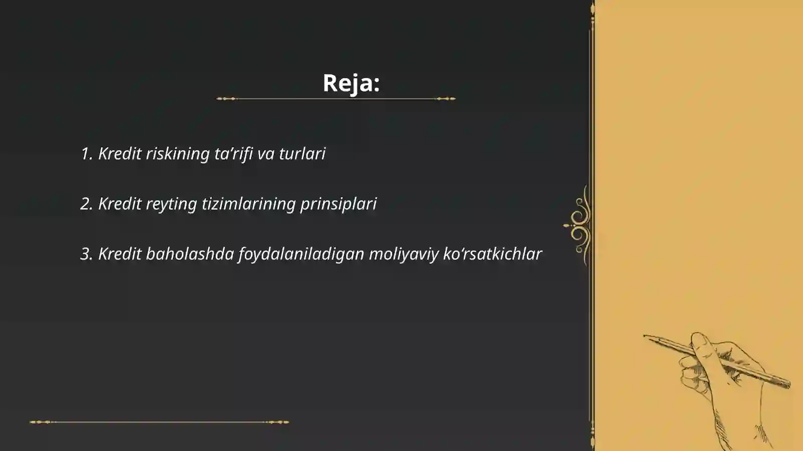 Kredit riskini baholash va reyting tizimlari 2