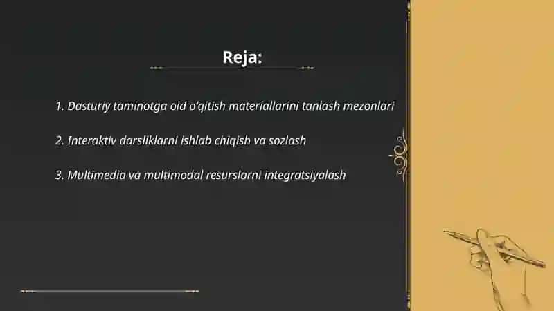 Dasturiy taminotga oid oʻqitish materiallarini tanlash mezonlari 2