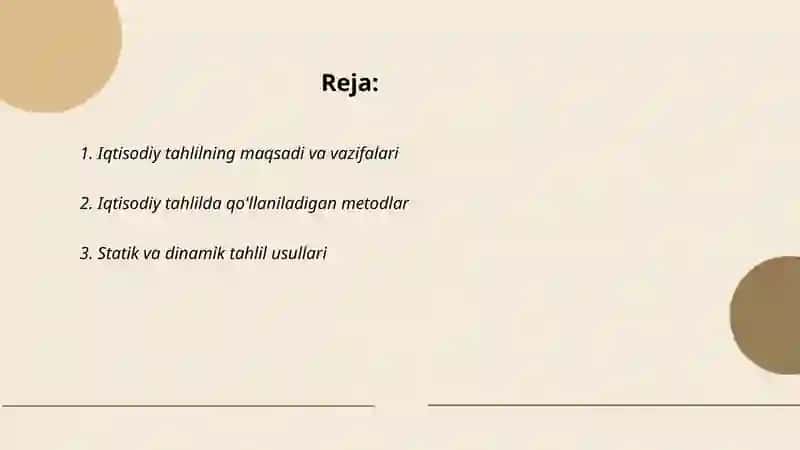 Iqtisodiy tahlilning asosiy tamoyillari 2