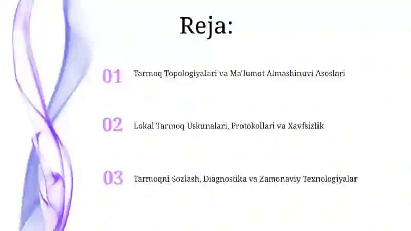Tarmoq Topologiyalari va Ma'lumot Almashinuvi Asoslari 2
