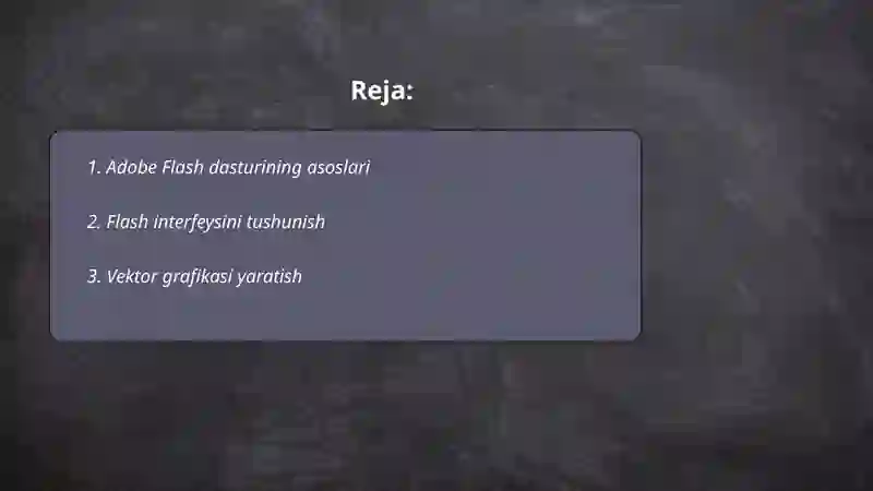 Adobe Flash dasturida ishlash 2