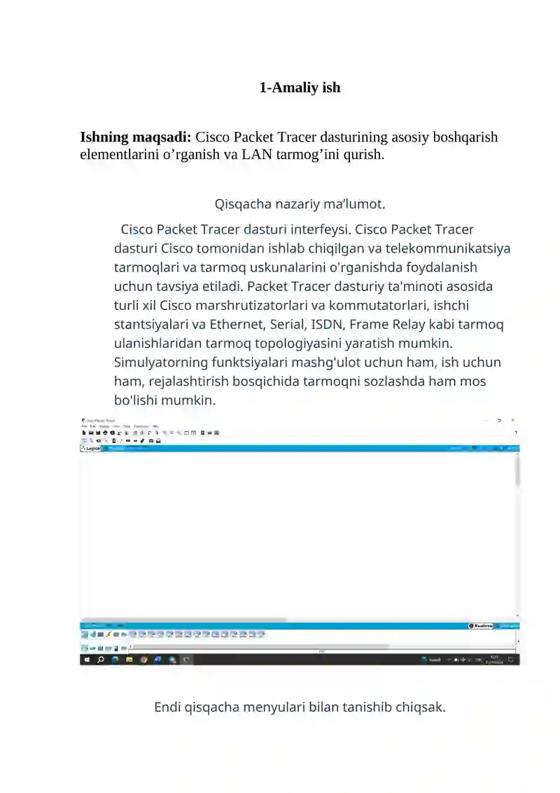 Cisco Packet Tracer dasturi 2