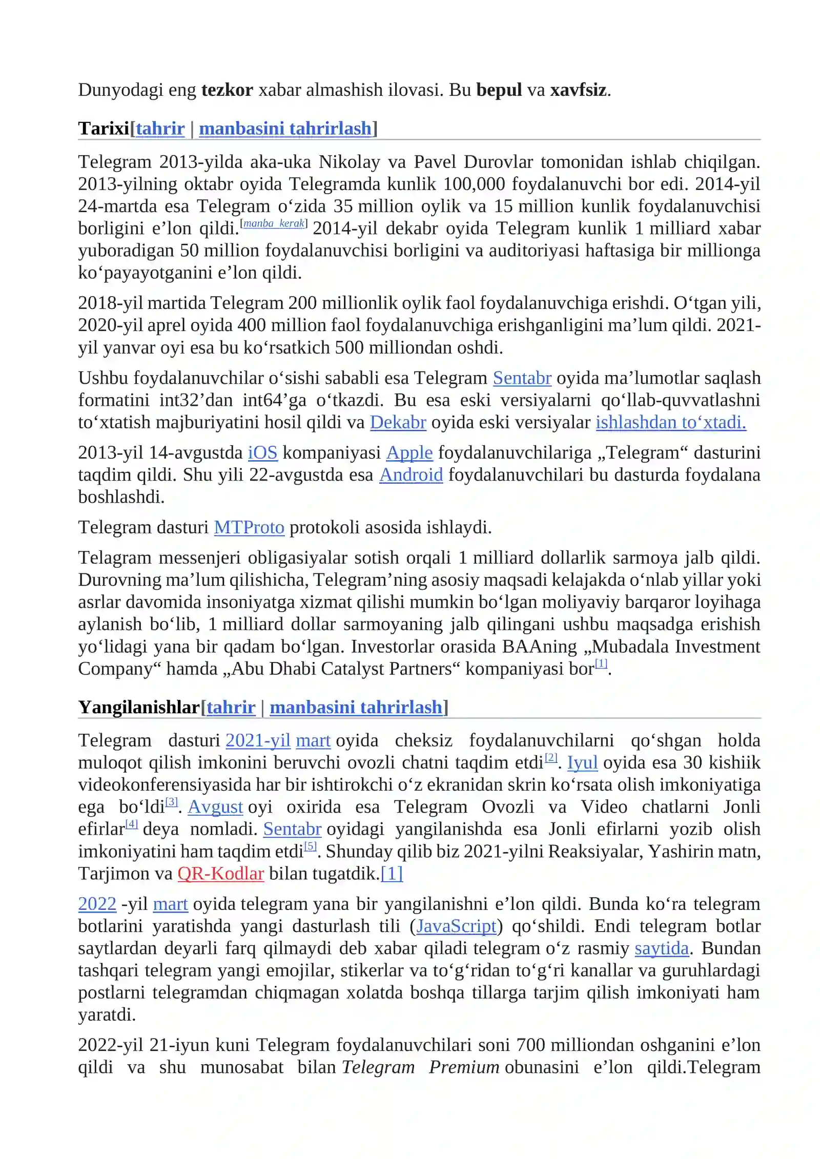 Telegram tarmoq'i 2