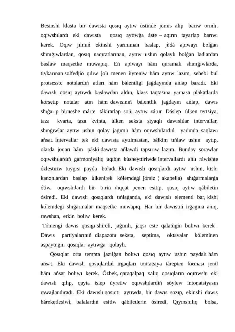 5- klasta muzıka oqıtıw mazmunı metodikası hám metodikası 2