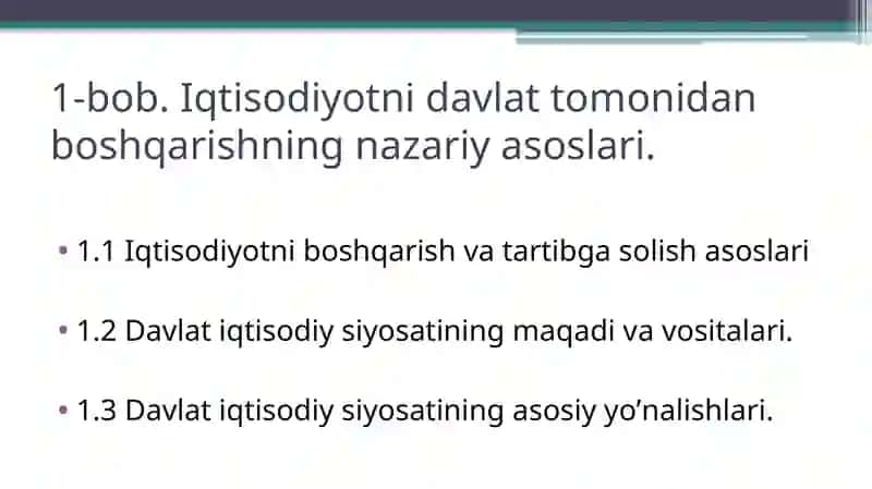 Davlat tomonidan iqtisodiyot boshqarishning nazariy asoslari 2