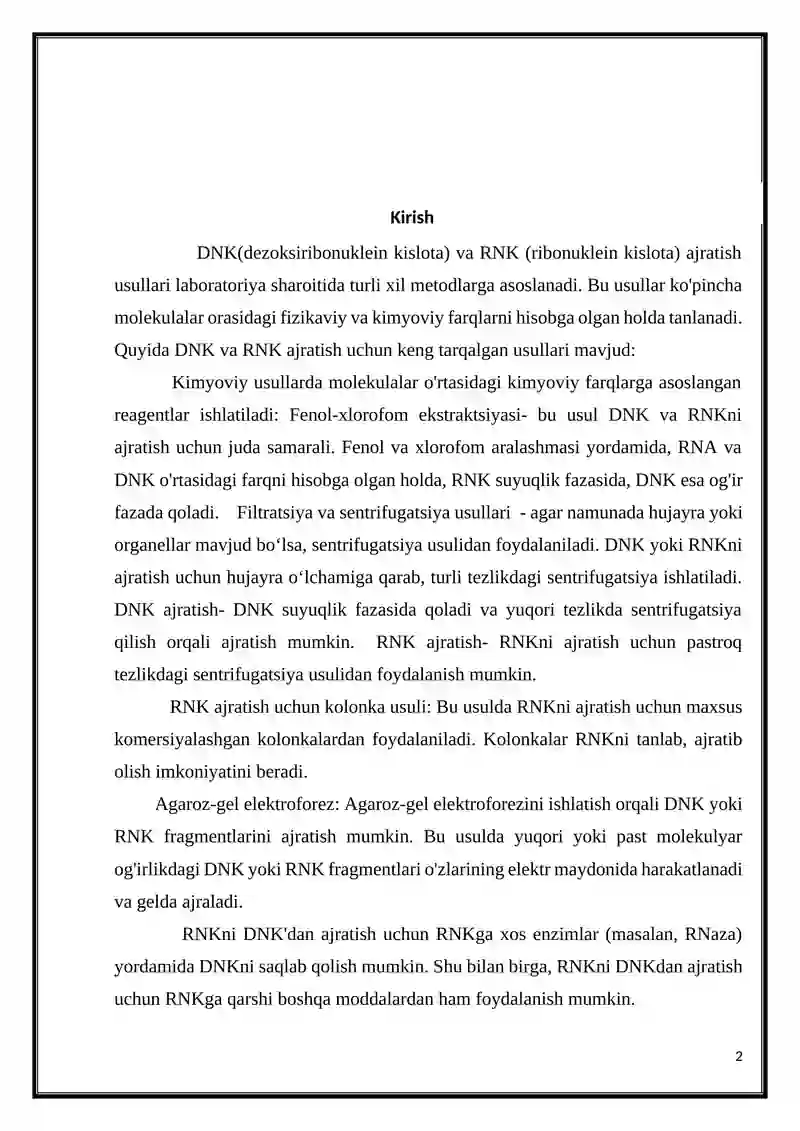 DNK va RNKni ajratish usullari 2