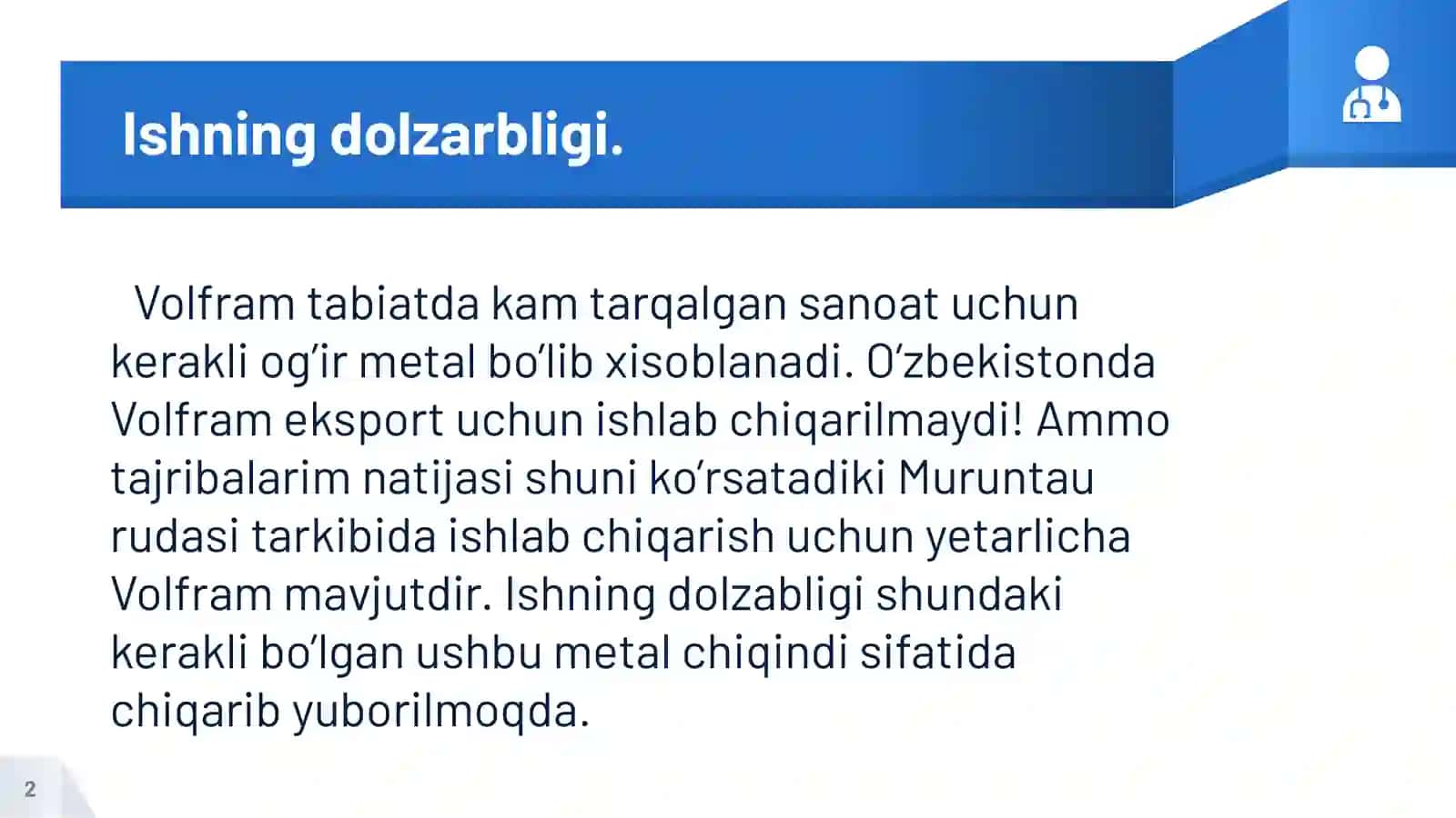 Muruntau kon rudasi tarkibidagi og'ir metallar tahlili 2
