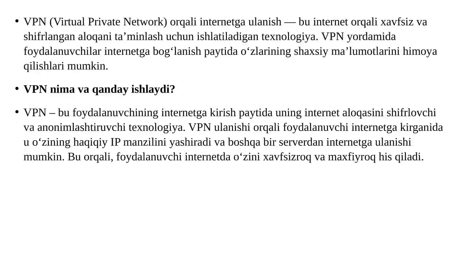VPN orqali internet bilan bog’lanish 2