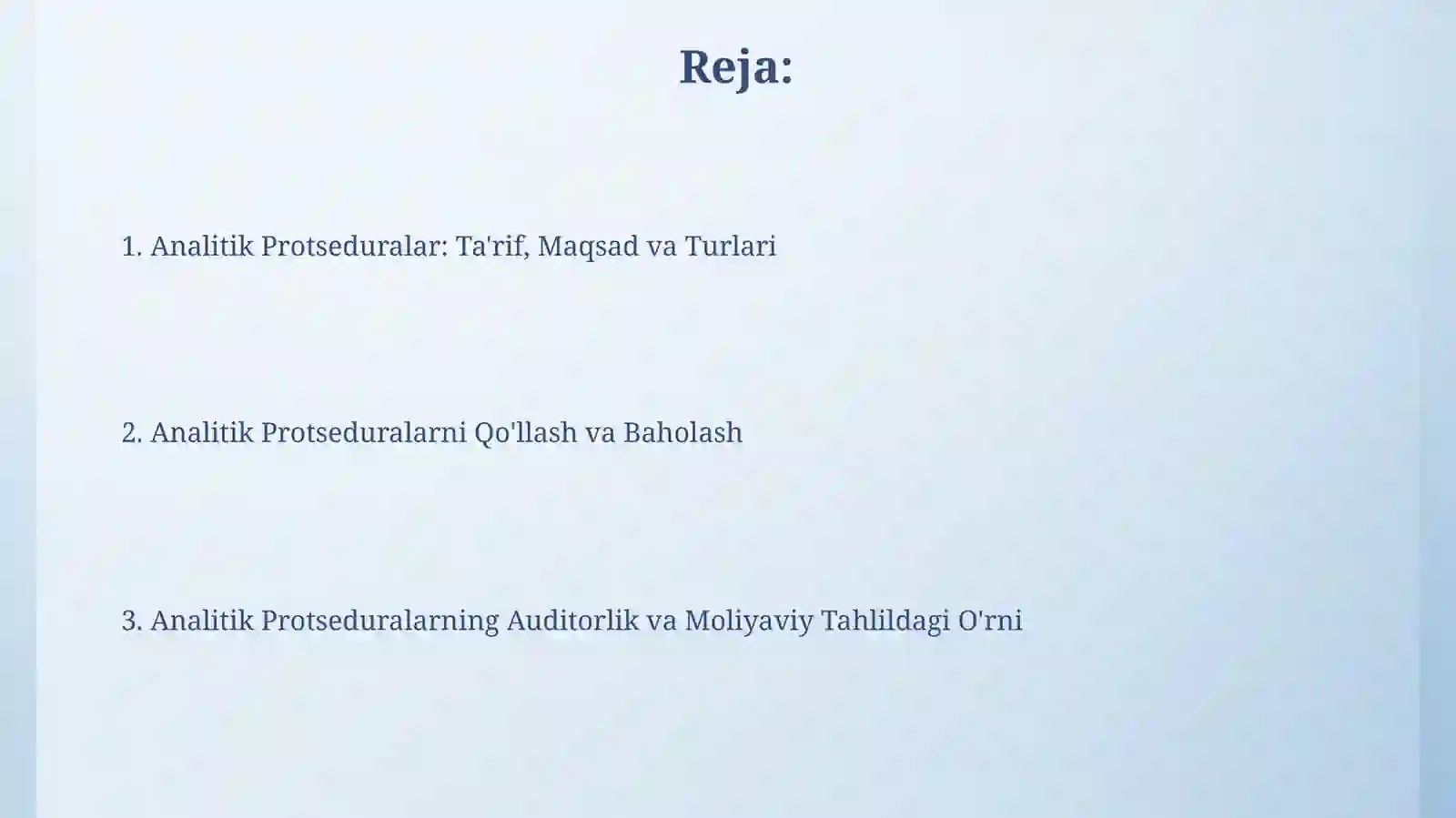 Analitik Protseduralar 2