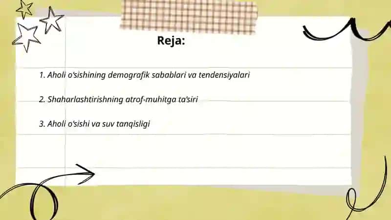 Ahloi soning o’sishi va attof-muhit muammolarini yuzaga kelshi 2