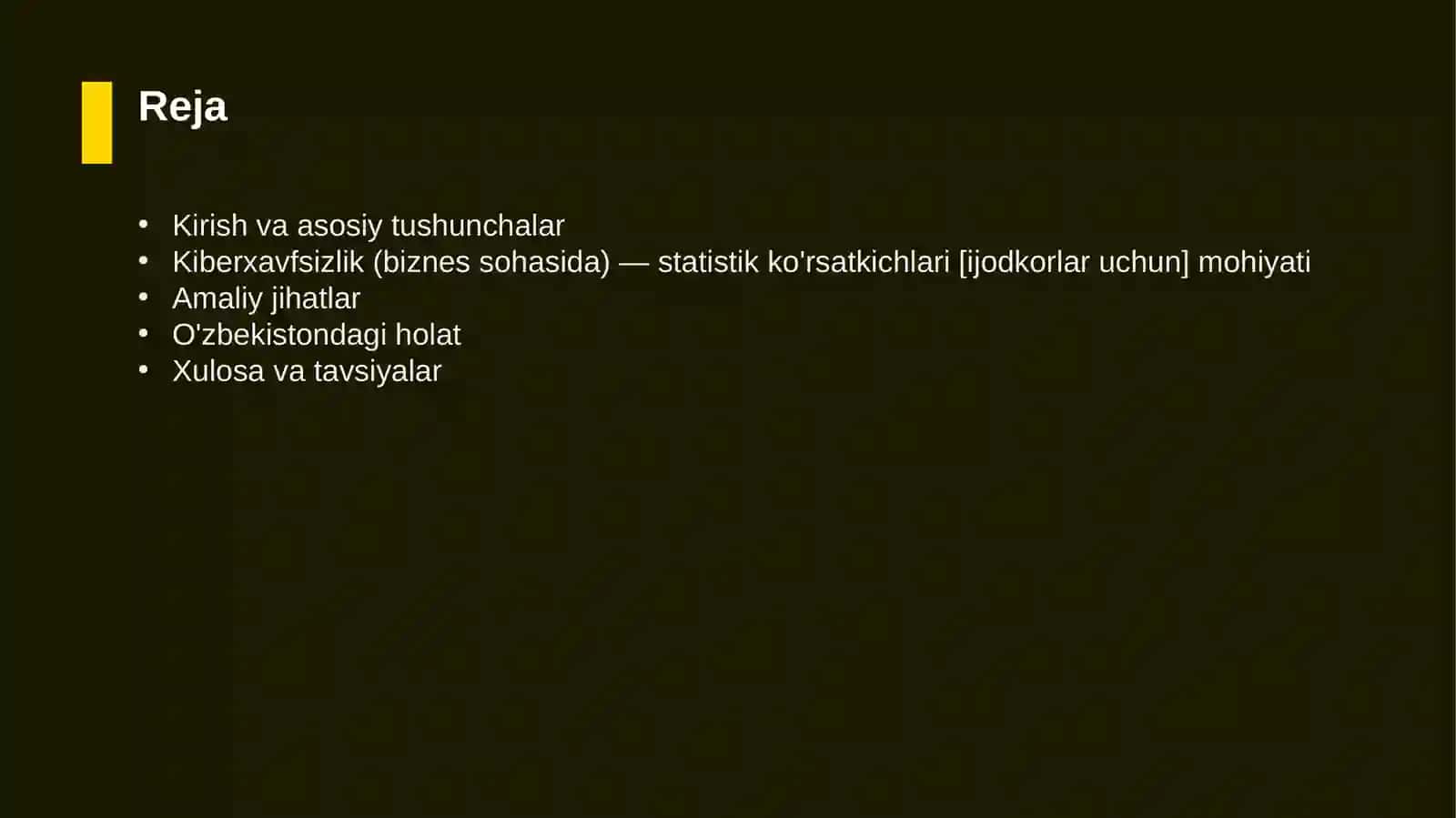 Kiberxavfsizlik (biznes sohasida) — statistik ko'rsatkichlari [ijodkorlar uchun] 2