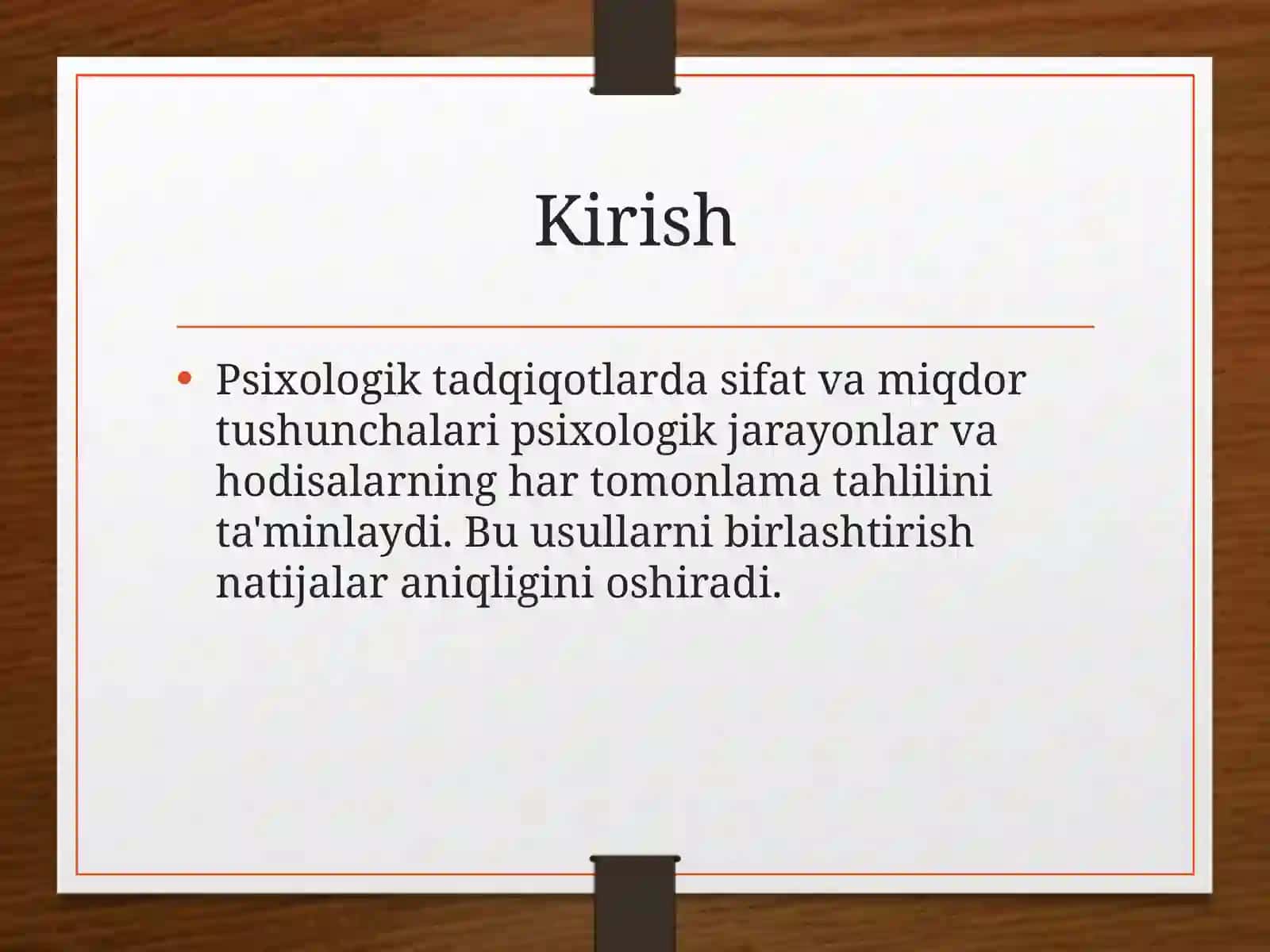 Psixologik Tadqiqotlarda Sifat va Miqdor Birligi 2