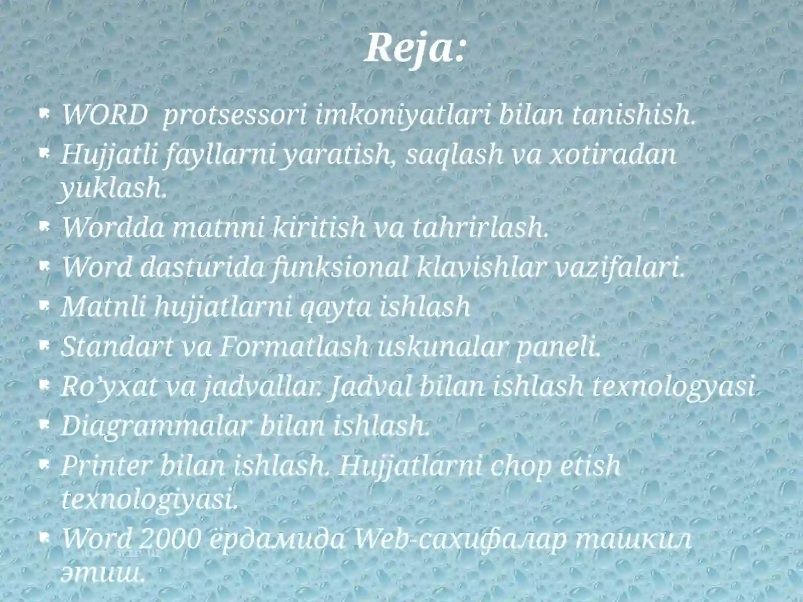 Matn muharriri MS word dasturi 2