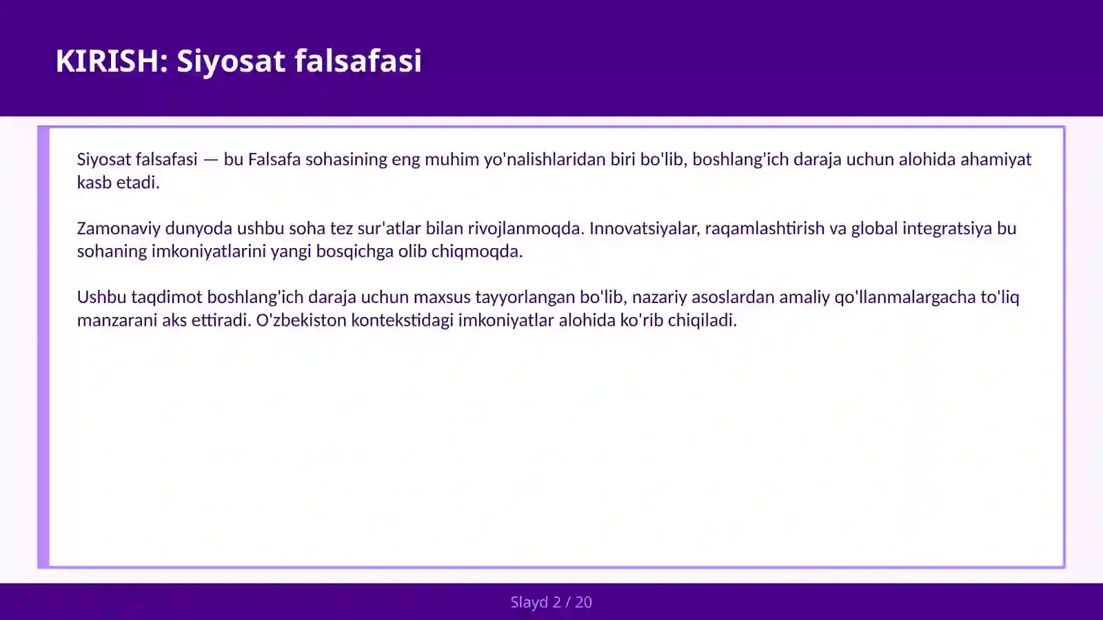 Siyosat falsafasi 2