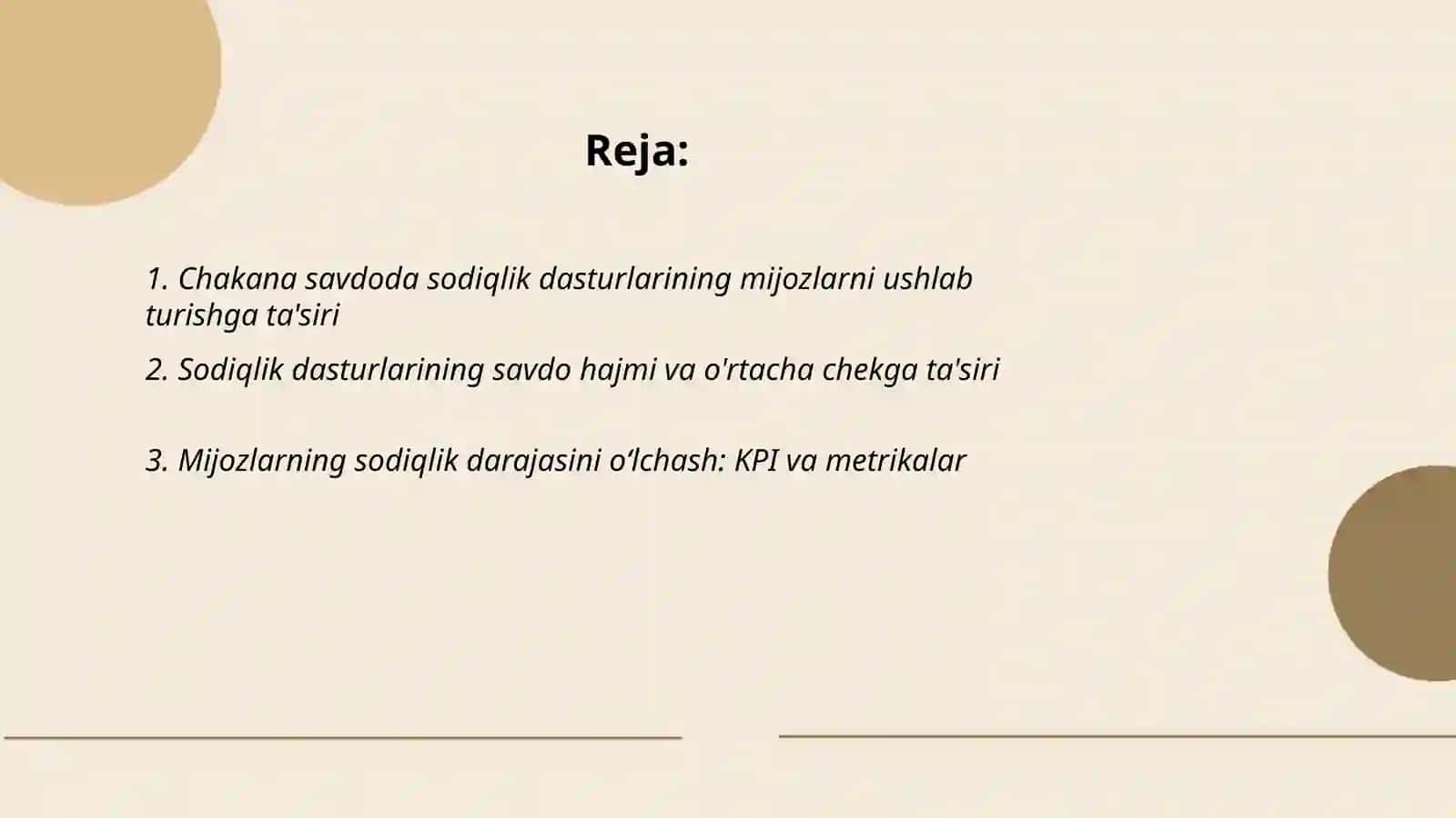 Iste'molchilarning sodiqligi: chakana savdoda sodiqlik dasturlarining samaradorligi 2