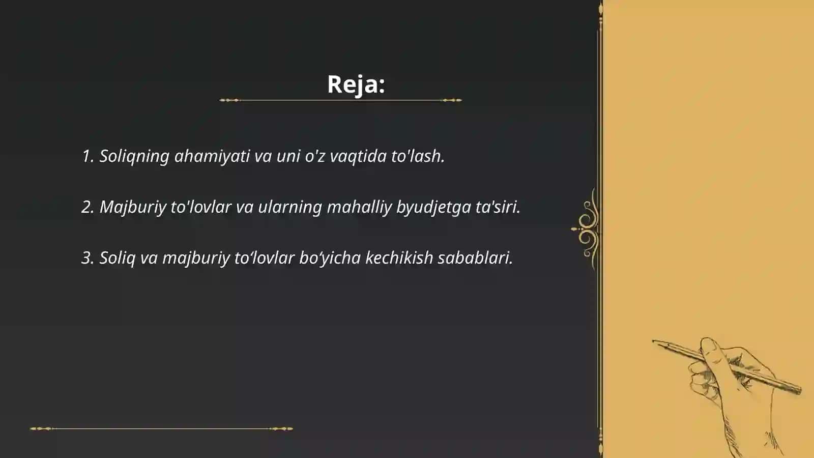 Soliq va majburiy to'lovlarni o'z vaqtida to'lamaslik 2
