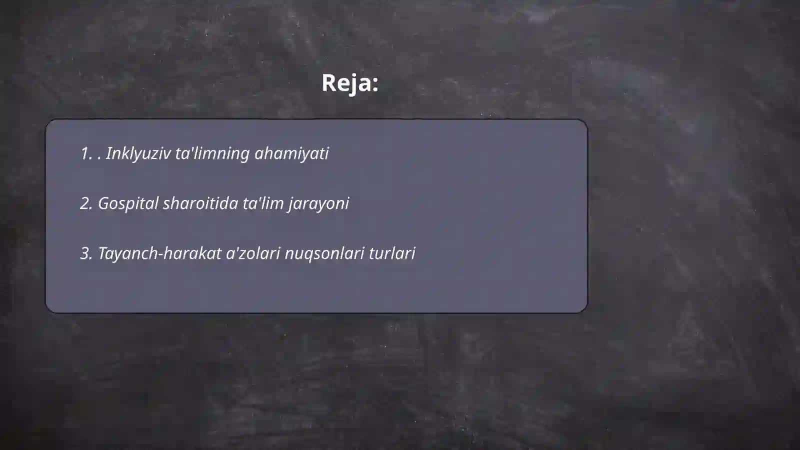 Gospital ta'limga jalb etiluvchi tayanch-harakat a'zolarida nuqsoni boʻlgan bolalarni inklyuziv ta'lim sharoitida o'qitish va tarbiyalash 2