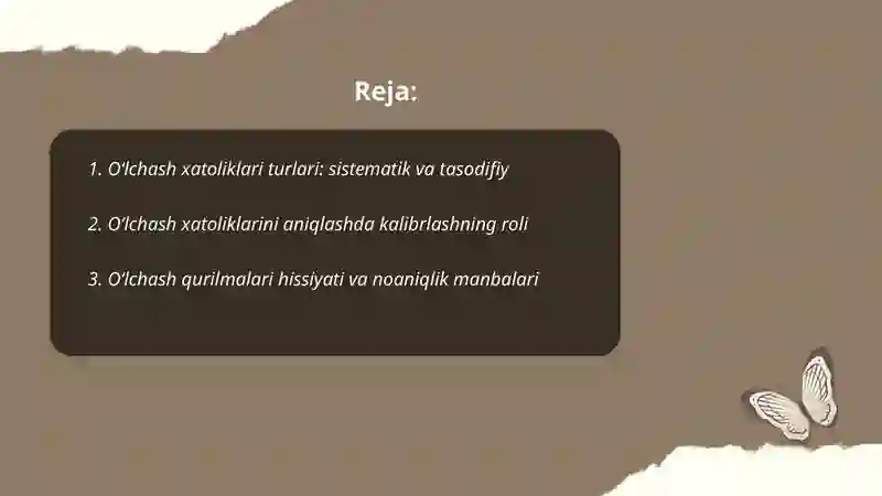 Oʻlchash xatoliklarini aniqlash 2