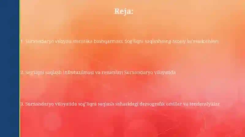 Surxondaryo viloyati statistika boshqarmasi: Sog’liqni saqlash 2