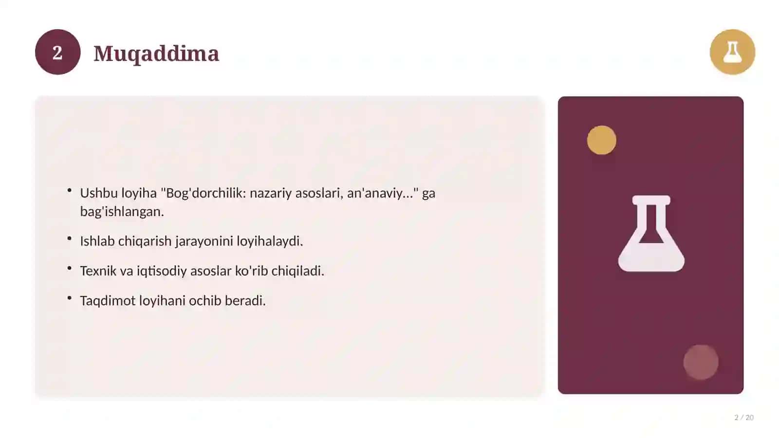 Bog'dorchilik: nazariy asoslari, an'anaviy yondashuvda (Magistrlik dissertatsiyasi mavzusi) 2
