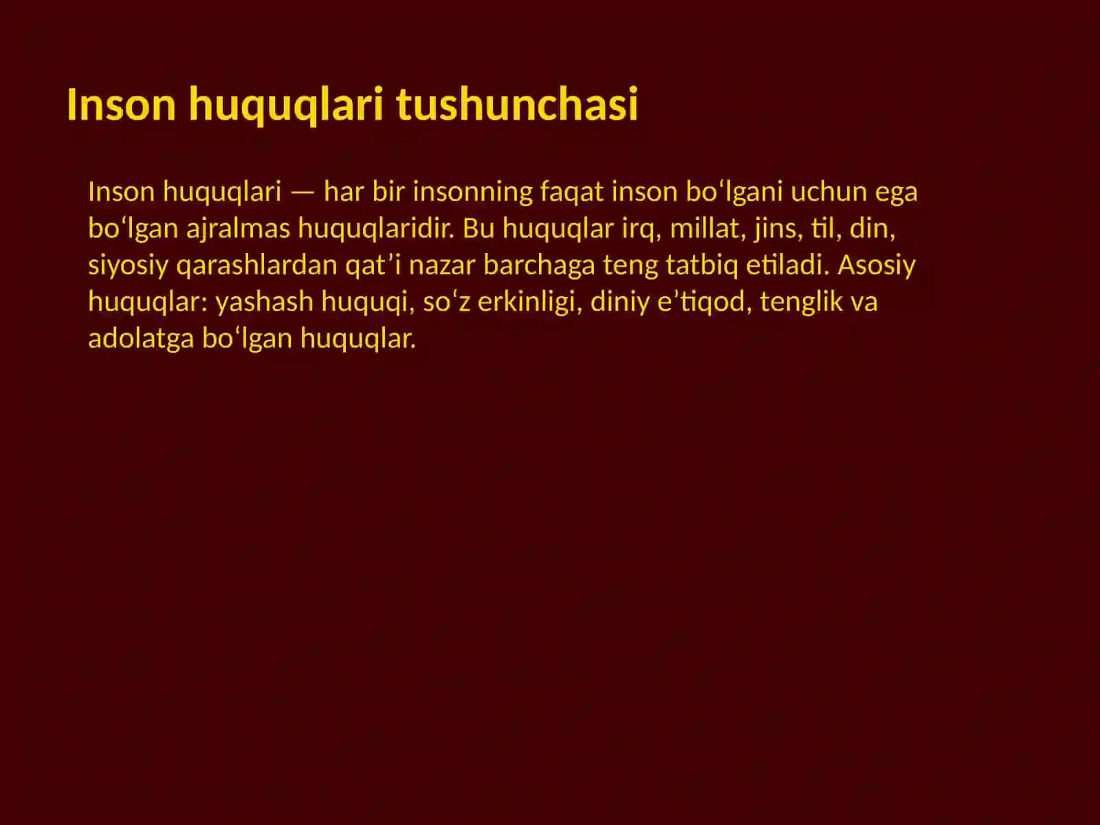 Inson huquqlari tushunchasi 2