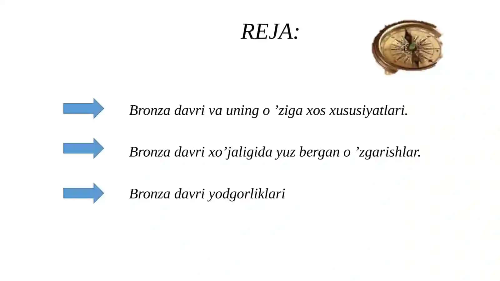 Bronza davri jarayonlari va moddiy madaniyati 2