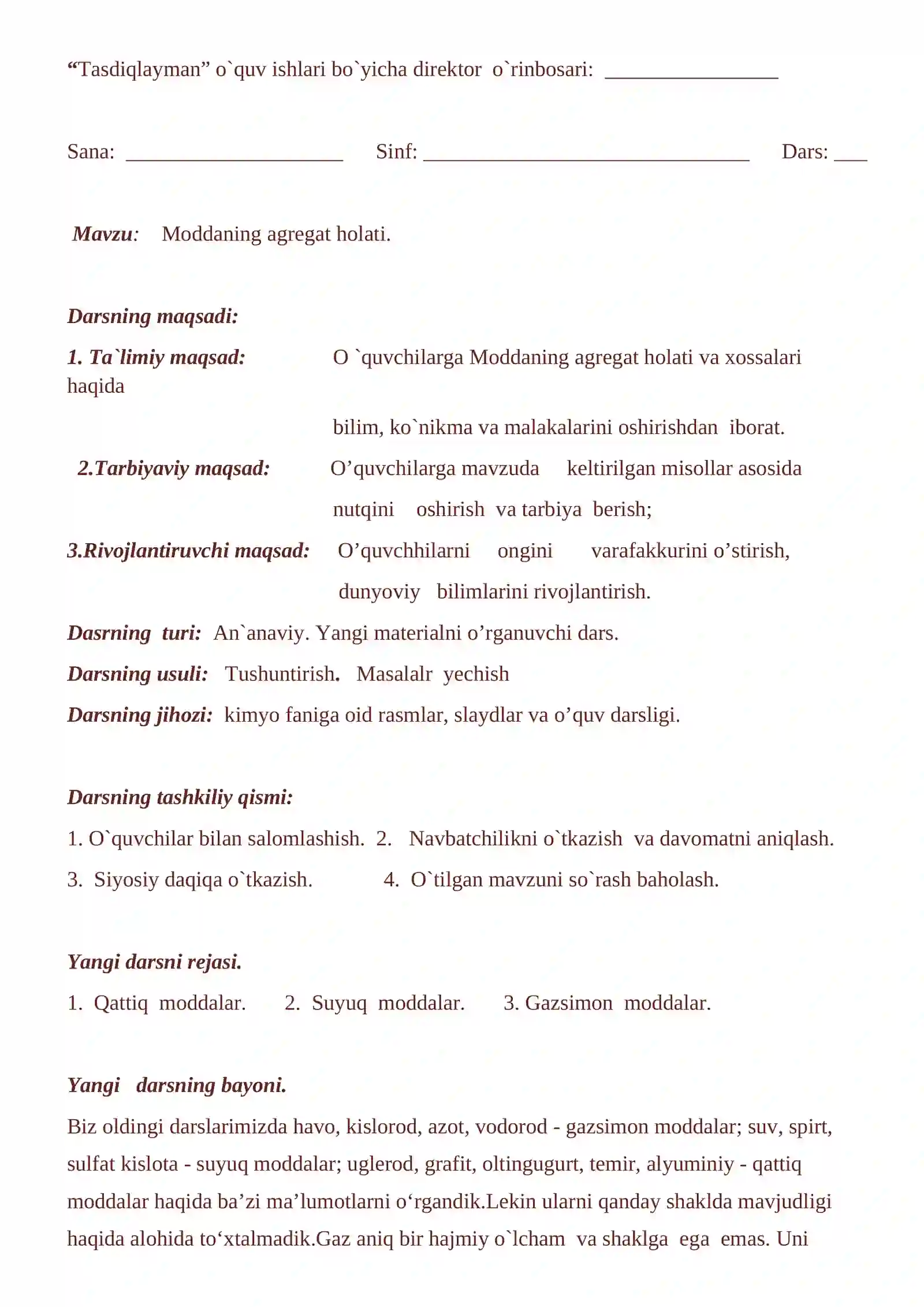 Moddaning agregat holati 2