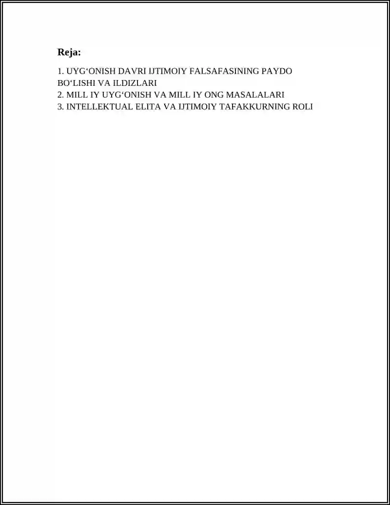 UYGʻONISH DAVRI IJTIMOIY FALSAFASI 2