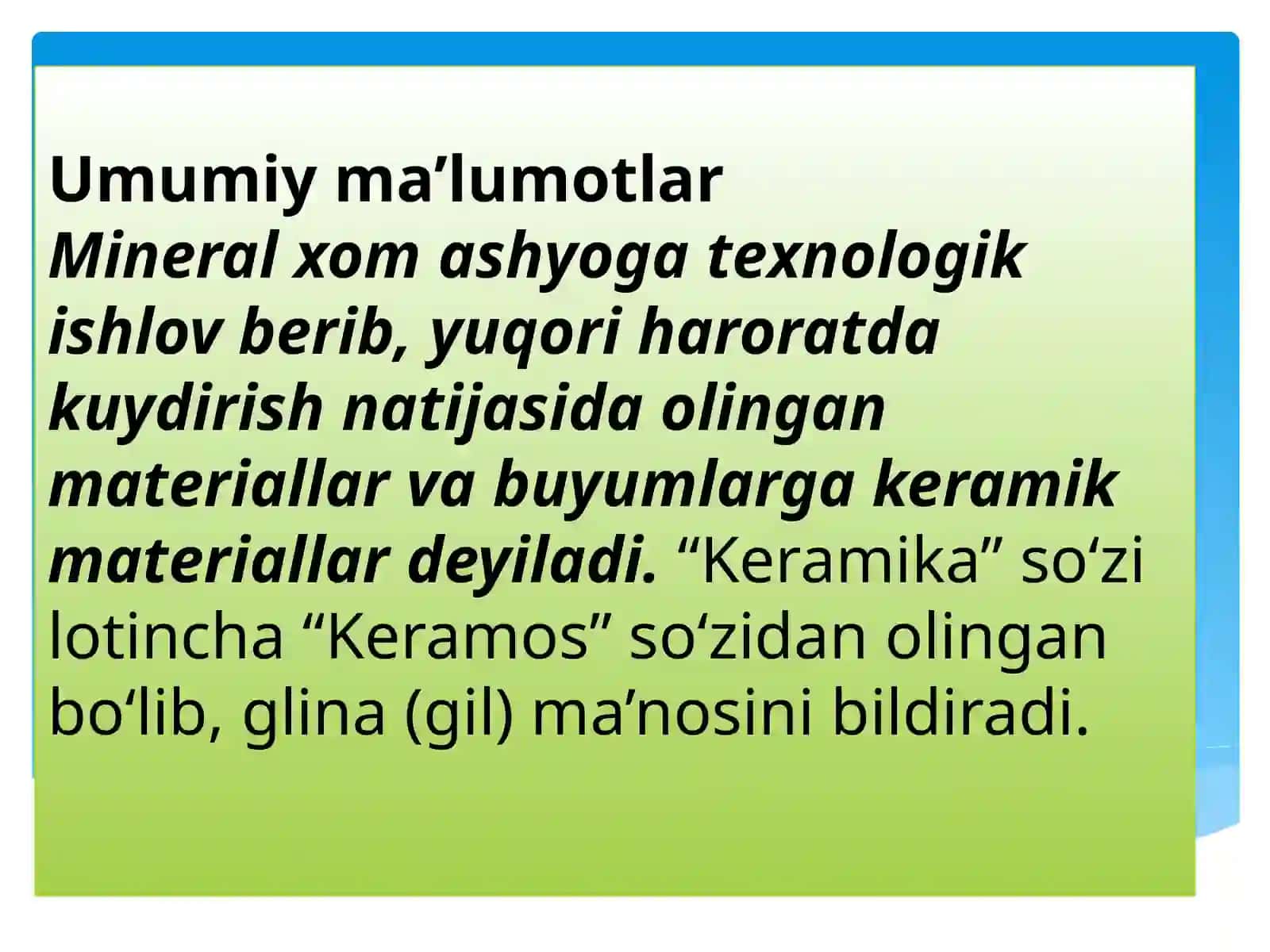 Keramik texnologiyasi 2